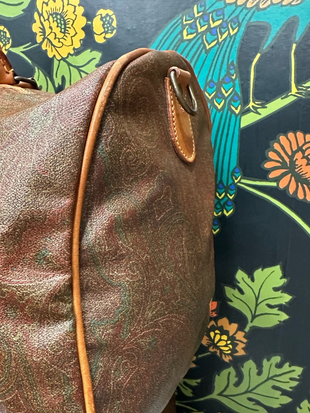 Vintage Etro Milano Arnica Paisley Weekender Duffle Bag Made in Italy - Picture 9 of 14